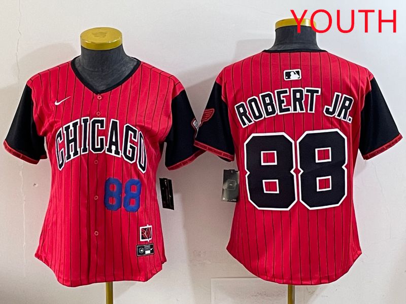 Youth 2025 Chicago White Sox #88 Robert jr Red Joint Name Nike MLB Jersey style 17->youth mlb jersey->Youth Jersey